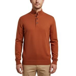Alesbury Henley Sweater Pullover Men’s Large Burnt Orange Long Sleeve NWOT